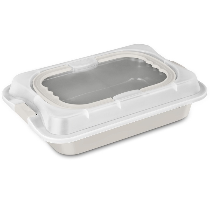 Tava de copt Berlinger Haus Sahara, 36, 5x24, 5cm, otel carbon, capac plastic, finisaj matt bordo