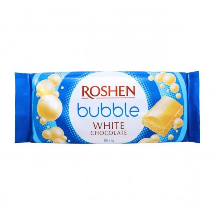 Pachet 4 xTableta aerata BUBBLE ciocolata alba 80 gr