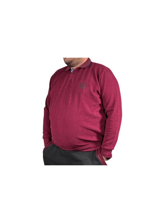 Bluză bărbătească cu guler și nasturi AXIL Polo, Visiniu, 4XL