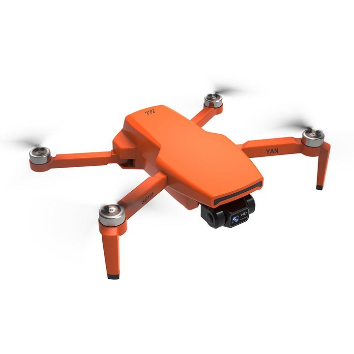Дрон SG108 PRO, SLX, с 2 батерии, 4K HD 5G WIFI GPS FPV, двойна камера, 2-осен стабилизатор, 7.4V 3000mAh батерия, време на полет ~ 25 минути, максимално разстояние за управление 1000 м, оранжев