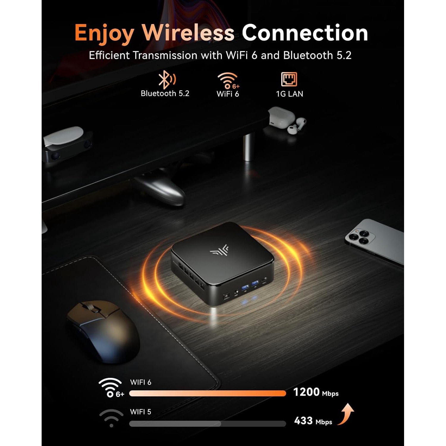 Mini PC NiPoGi cu procesor AMD Ryzen 5 7430U, pana la 4, 3GHz