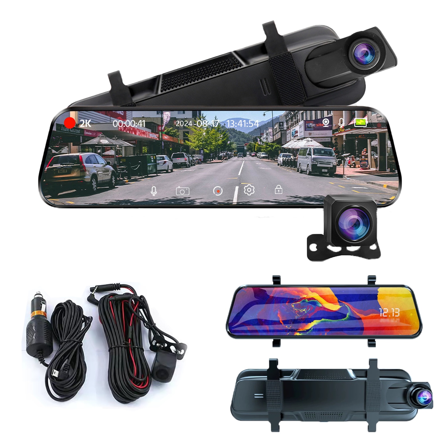 Camera Dubla Camera auto dubla oglinda DVR, 10 inch touch, night vision, Camera ...