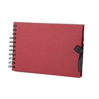 Album foto DIY cu accesorii, visiniu, 305x215mm, capacitate 80 poze