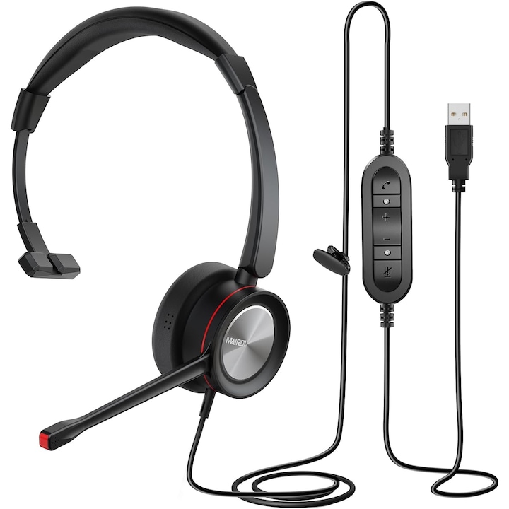 Casti Gaming Genesis NEON 613, Over-Ear, Stereo, 50mm Driver, Microfon Omnidirectional, Control Volum pe Casca si Mute pe Fir, Cablu 2m, Compatibil PC prin 1 x jack 3,5mm + USB pentru Iluminare LED,Negru