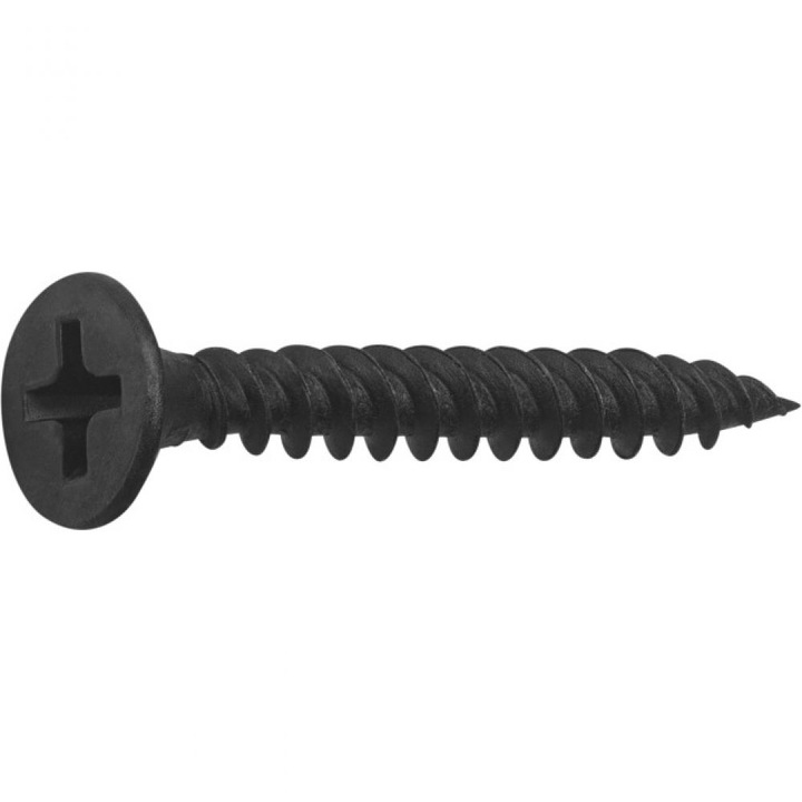 Surub rigips autofiletant (negrese), cap inecat, din otel fosfatat, 3,5 x 55 mm,1000 buc/cutie