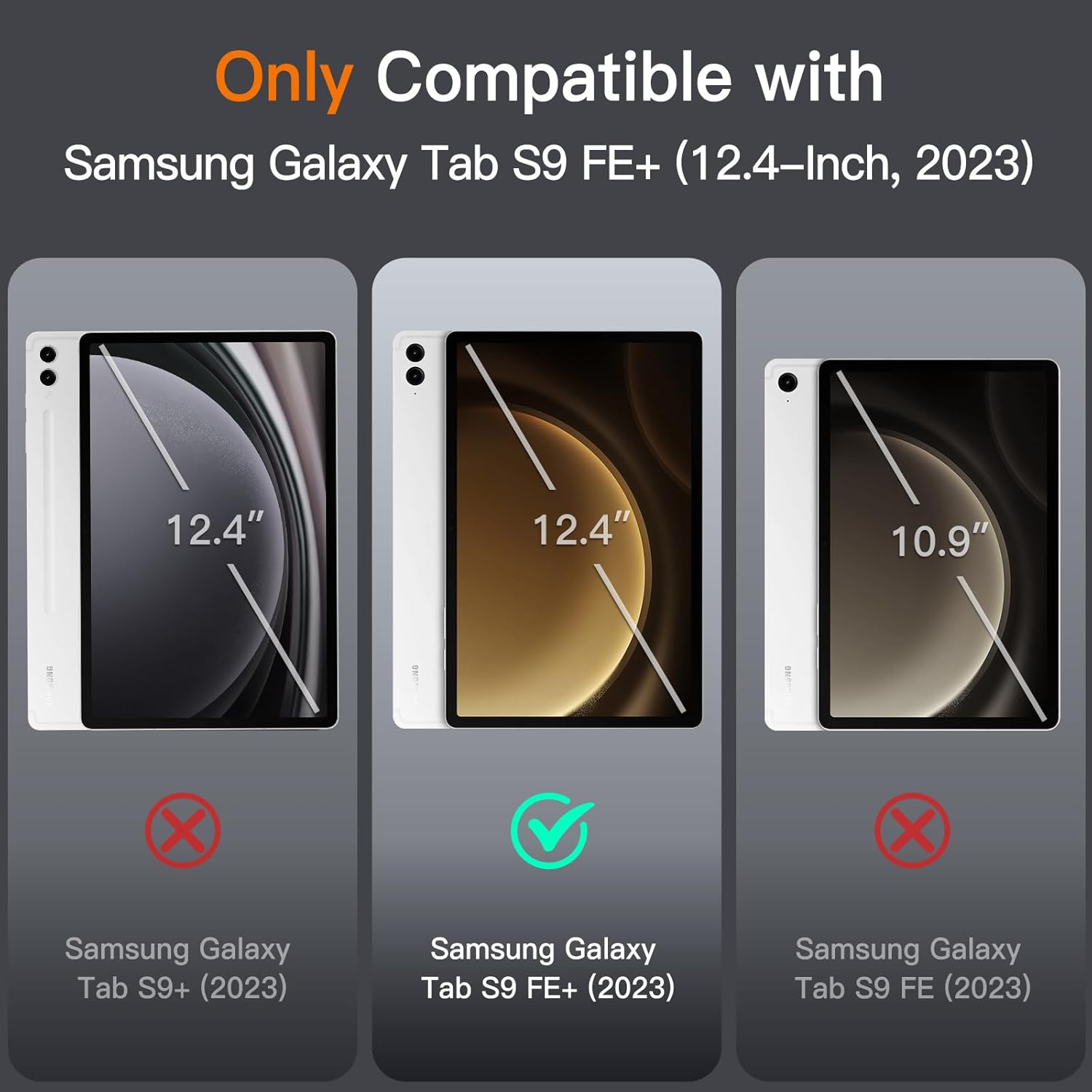 Husa tableta JETech, Compatibil cu Samsung Galaxy Tab S9 FE+ 12.4 inch, Suport pentru S Pen, Poliuretan, Bej