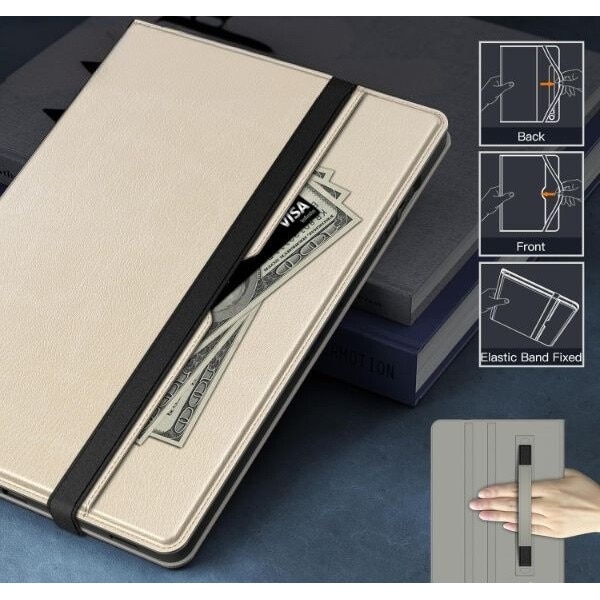 Husa tableta JETech, Compatibil cu Samsung Galaxy Tab S9 FE+ 12.4 inch, Suport pentru S Pen, Poliuretan, Bej