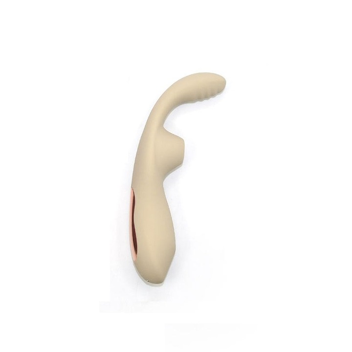 OEM Vibrátor 10 vibrációs móddal és 7 szívási móddal, vízálló, 18x4cm, bézs