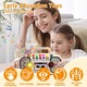 Jucarie educativa Montessori, MzcrJosv ®, Busy Board din lemn pentru copii, Panou interactiv cu circuit electric, butoane, inregistrare vocala si LED-uri, Dezvoltare abilitati practice si cognitive, 29*17.8*4.7cm, Multicolor