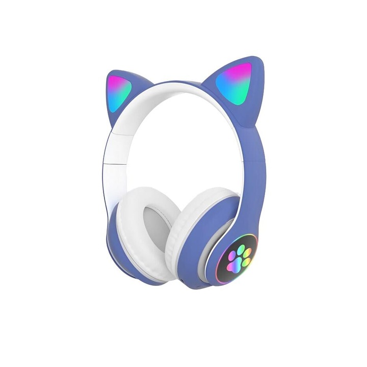 Детски слушалки Appio, с котешки уши, безжични, RGB, Bluetooth 5.0, 20x20x8cm