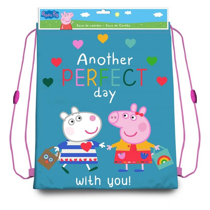 Sac de sport Purcelusa Peppa Perfect Day 40x30 cm Poliester Albastru Unisex Geanta sport