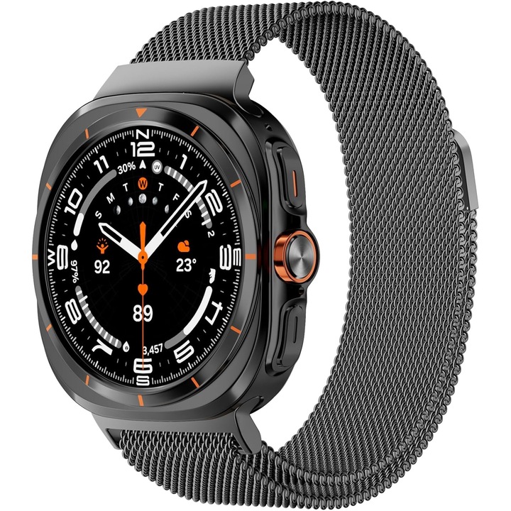 Curea smartwatch, Pentru Samsung Galaxy Watch Ultra 47mm (2025/2024), Matcheasy, Milanese, Negru