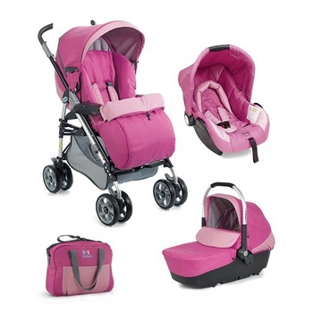 Carucior 3 in 1 Plebani D1 Trio-roz Carucior 3 in 1 Plebani D1 Trio-roz