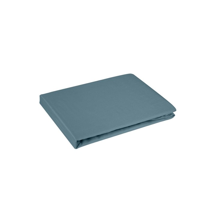 Dina pamut-szatén gumis lepedő Petrolkék 180x200 cm +30 cm