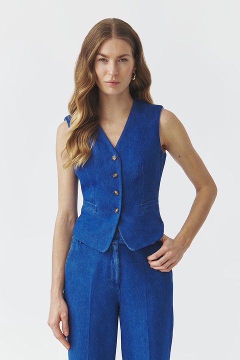 Tatuum, Vesta de denim cu nasturi, Albastru royal, 36