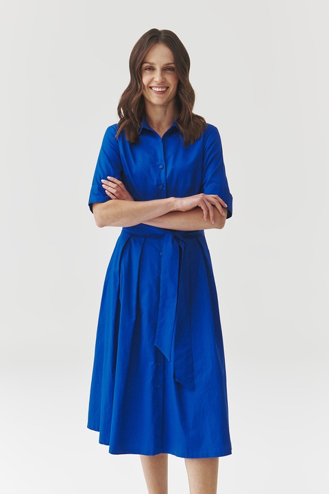 Tatuum, Rochie evazata cu un cordon in talie, Albastru royal