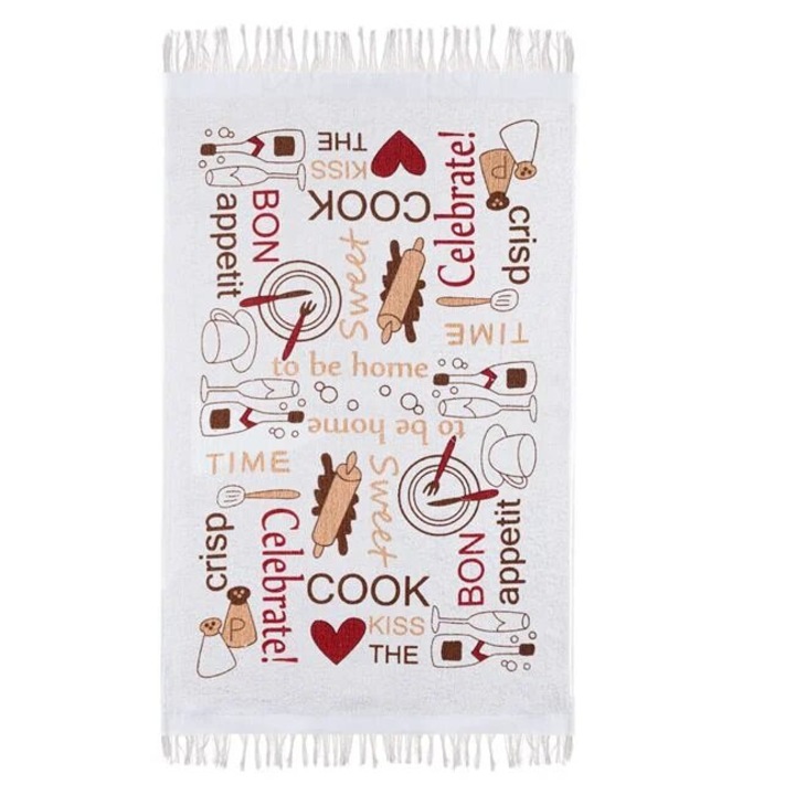 Prosop de Bucatarie cu design vesel, Bon Appetit, Bumbac, 60x35 cm