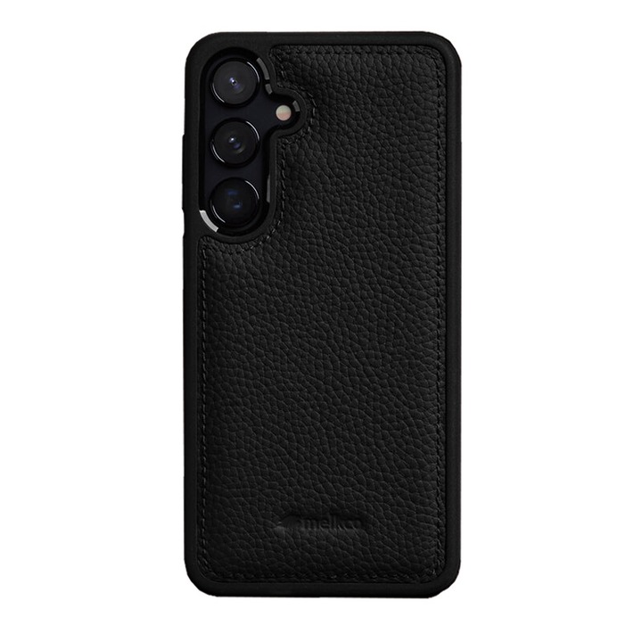 Калъф Melkco от естествена кожа за Samsung Galaxy S24 Plus, Business Series, Premium Quality, Ръчна изработка, Черен
