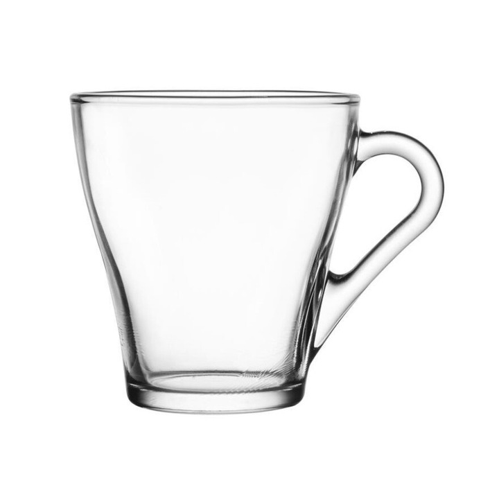 Set 6 cesti pentru cafea, Luxito, Gala, Sticla, 250ml, Transparent