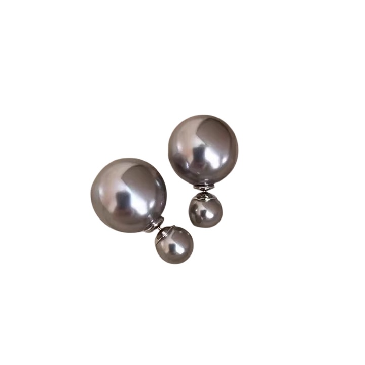 Cercei retro, argintiu, cu perle