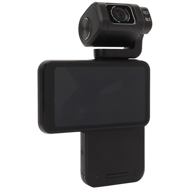 Vlog камера 5K, WiFi, IR нощно виждане, преносима камера за YouTube, с 3,5-инчов сгъваем сензорен екран, батерия с капацитет 3250 mAh, въртящ се на 180° обектив