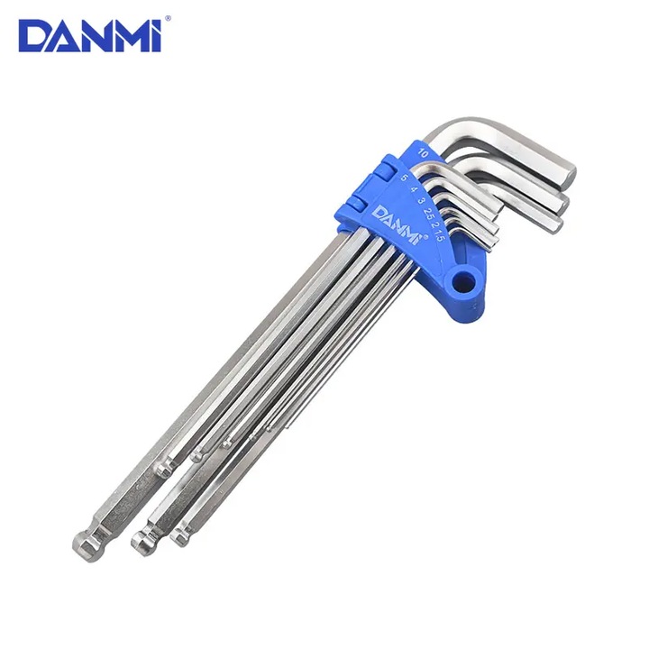 Set chei torx, otel aliat echivalent 40Cr-V, 9 bucati, marimea L DANMI 170509