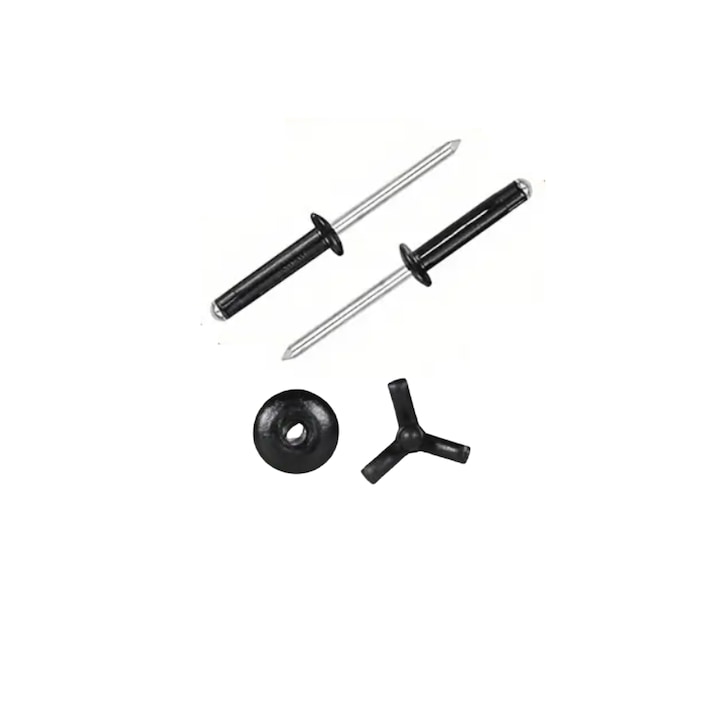 Pop nituri tip floare din aluminiu negre RAL9005 - DIN7337 - 4x18.8mm - 50 buc