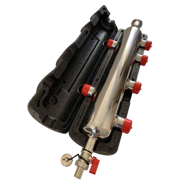 AQUA HEATING Cuplaj hidraulic cu distribuitor 6 x 1"+ 2 x 1/2" izolat
