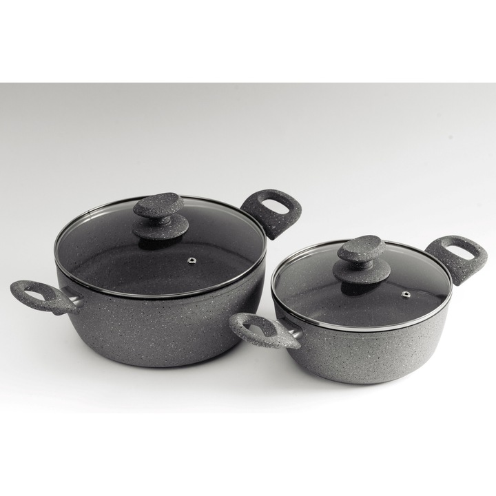 Alumínium edénykészlet, Teflon, üvegtetővel (4 db) 20/24cm