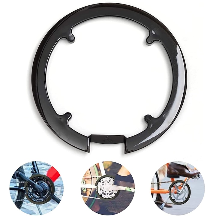 Acoperitoare din plastic pentru pinioane, acoperitoare pentru roti cu lant de biciclete, acoperitoare pentru manivela pentru 42t si 44t, Negru