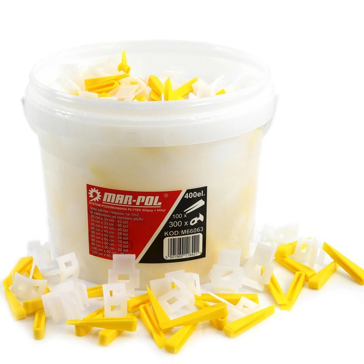 Set cleme si pene nivelare montare grecie faianta 400piese (M66063)