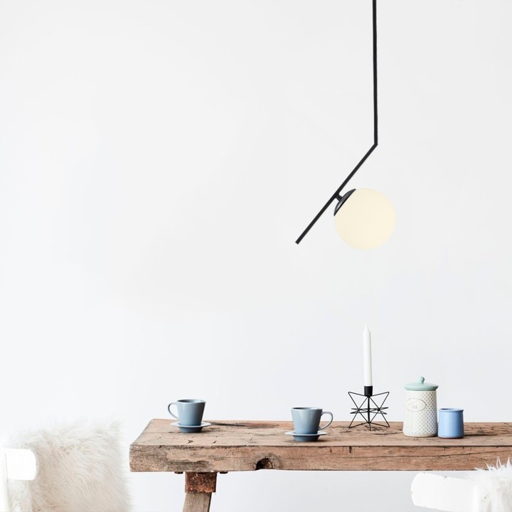 Lustra Model Dolunay, Negru, 25x15x76 cm