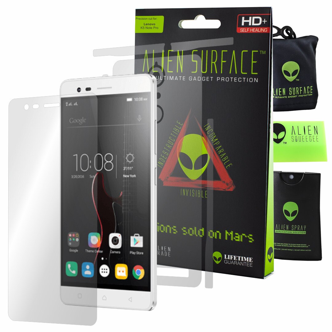 Folie Alien Surface HD, Lenovo K5 Note Pro, protectie ecran, spate, laterale + Alien Fiber Cadou