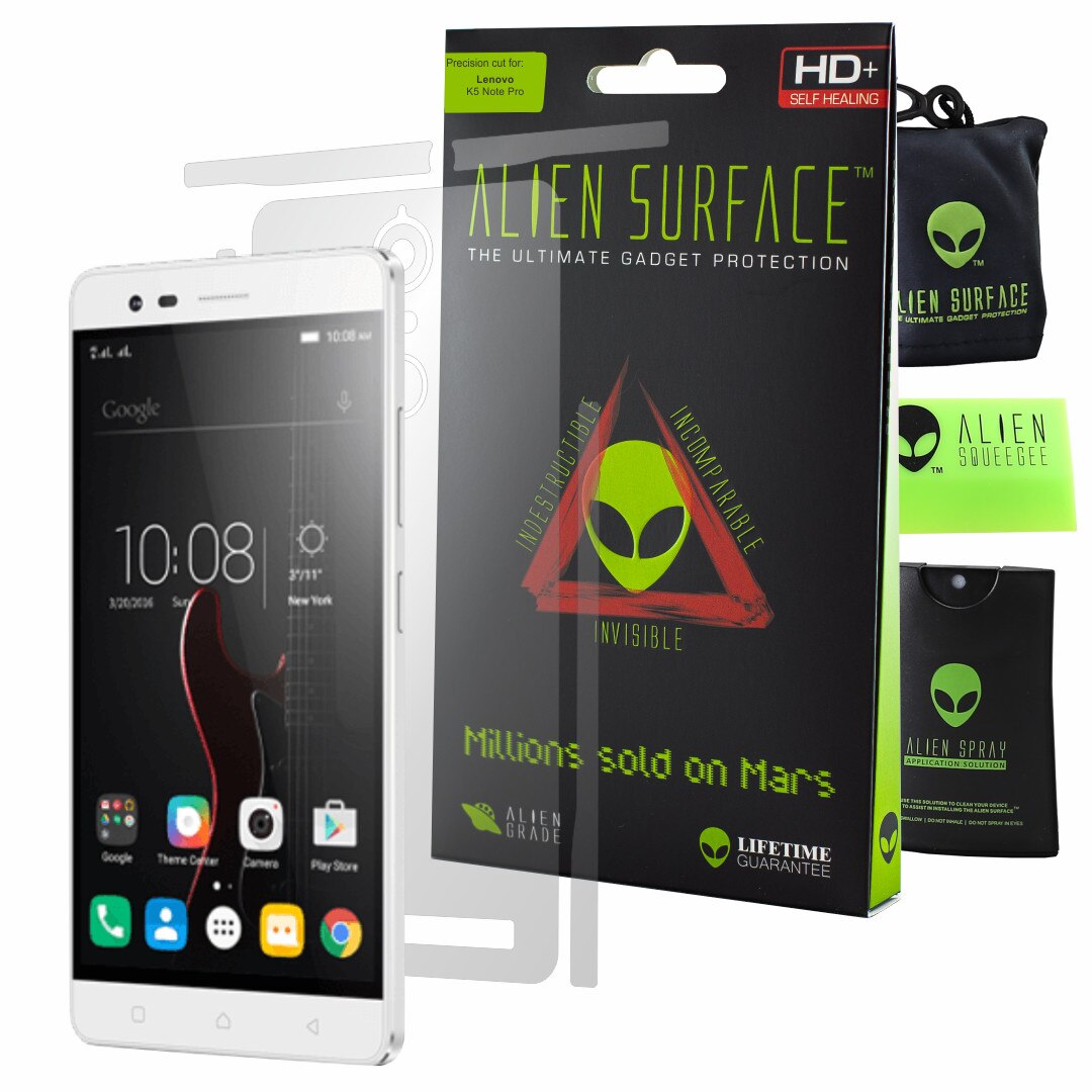 Folie Alien Surface HD, Lenovo K5 Note Pro, protectie spate, laterale + Alien Fiber cadou