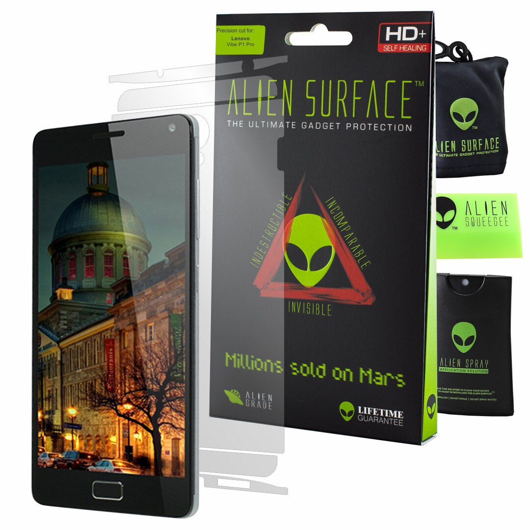 Folie Alien Surface HD, Lenovo Vibe P1 Pro, protectie spate, laterale + Alien Fiber cadou