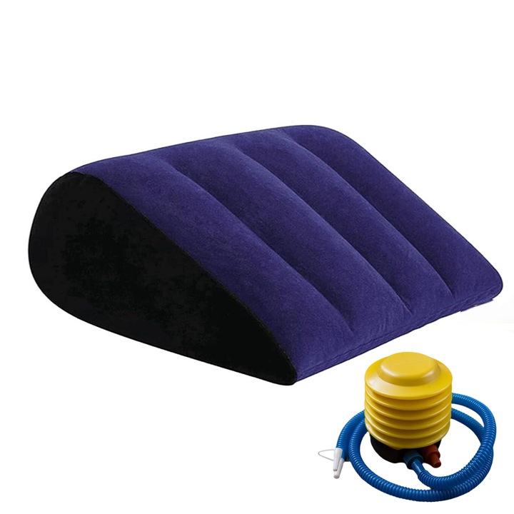 Felfújható S-Curve szexpárna, 6 légkamrás, bőrbarát PVC, lila, szállító szivattyúval, erotikus pozíciókhoz, utazóbarát, testsúlyelosztó design