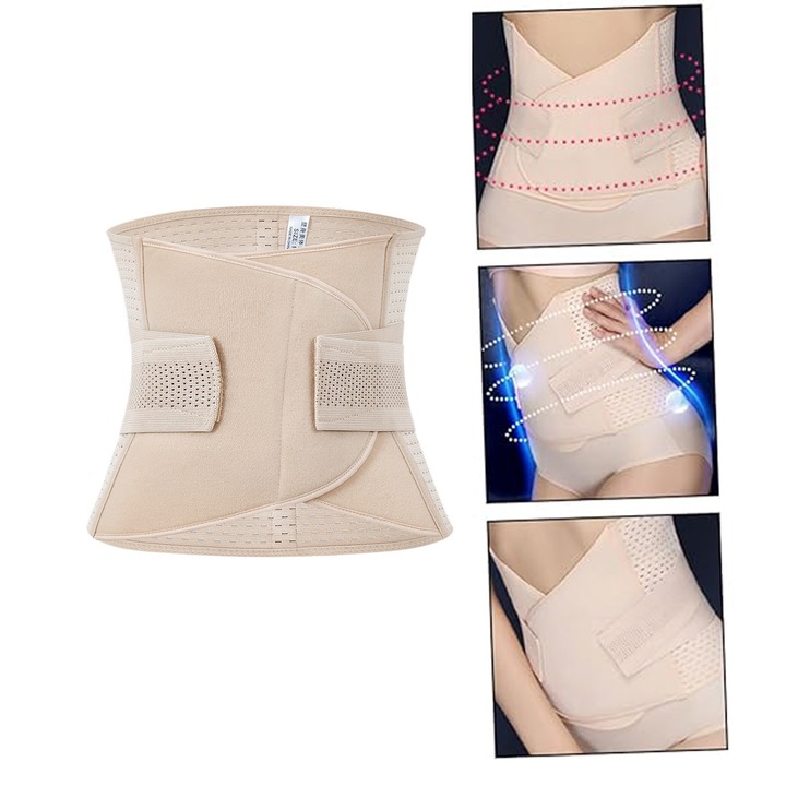 Centura abdominala postnatala, VIENOD®，94 x 23 cm, Spandex, Bej