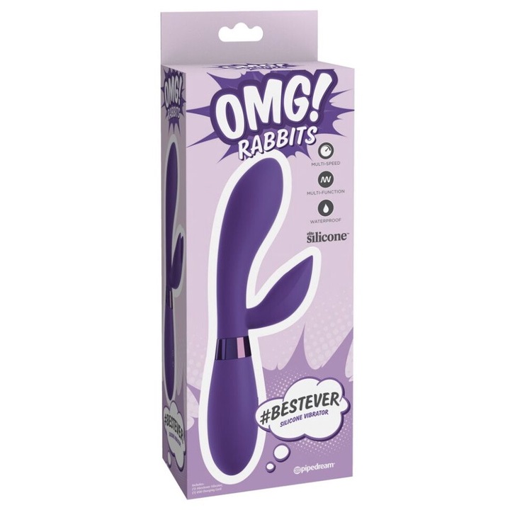 Vibrator Pipedream OMG Rabbit, 10 tipuri vibratii, Waterproof