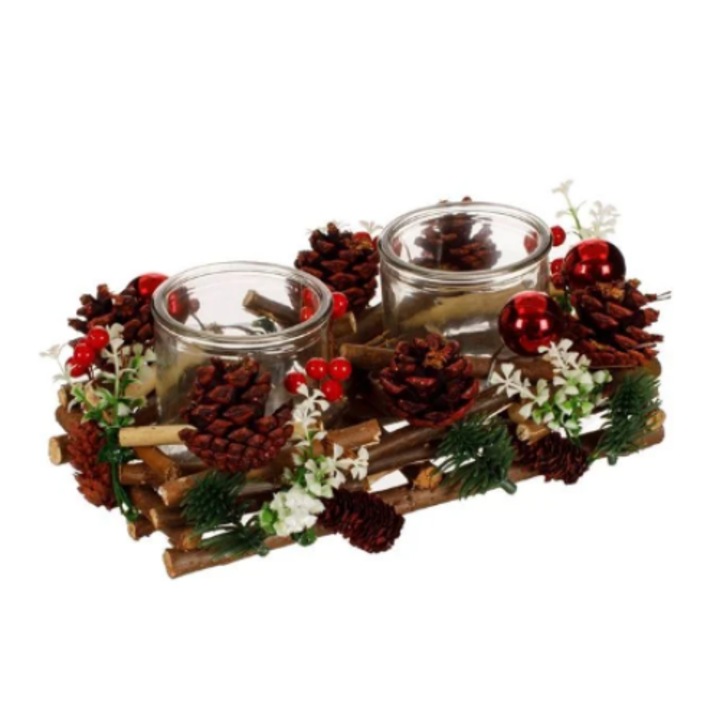 Decor de Craciun, Suport lumanari 25x19x11cm