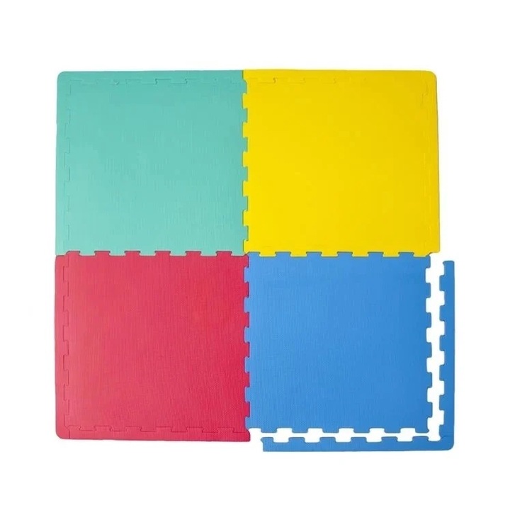 Covor Puzzle Colorat pentru Copii, spuma EVA, 3 ani+, 63x63cm (4 bucati)