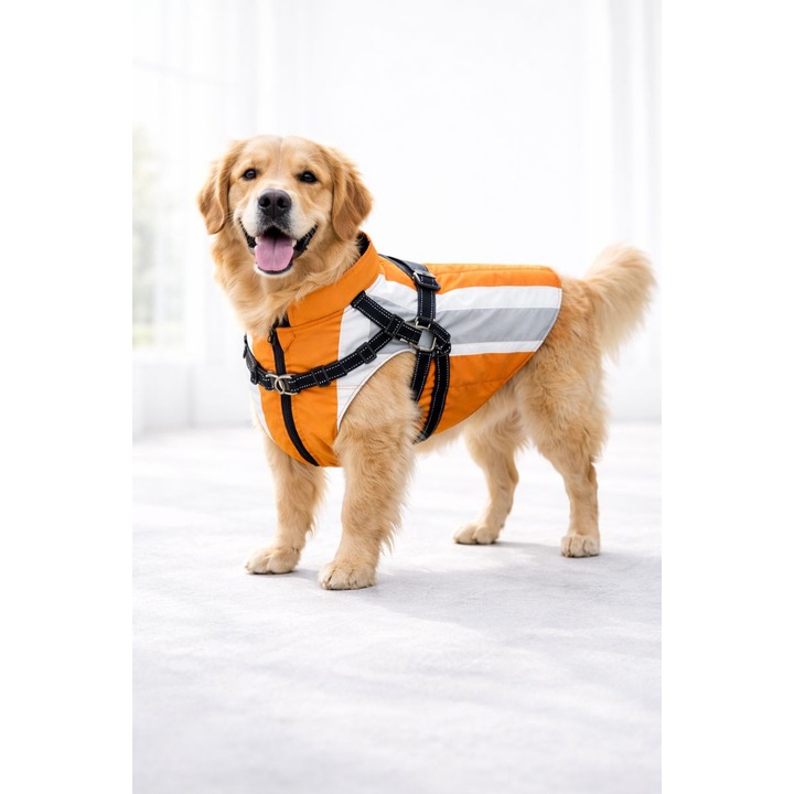 Geaca catei, Impermeabila Galben Mustar Alba Gri cu Fermoar & Lesa