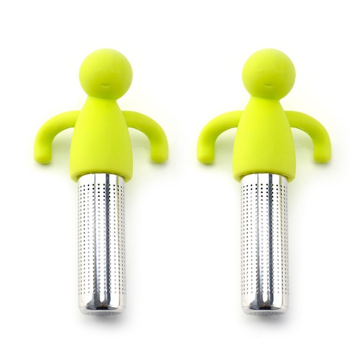 Cozevdnt, dispozitiv pentru infuzarea ceaiului, 2 piese, silicon si inox