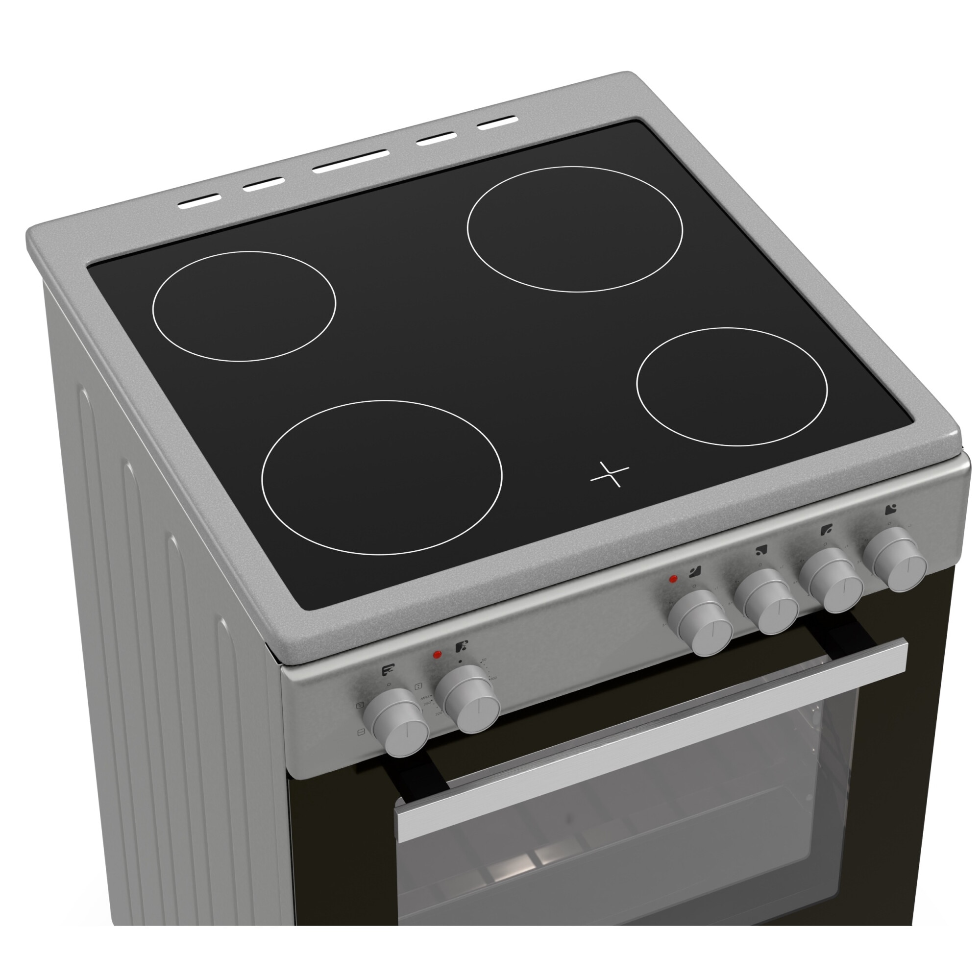 Aragaz Hyundai HCVC24V-7260VS/S, electric, Plita vitroceramica, Latime 60 cm, 69L, Inox/Negru