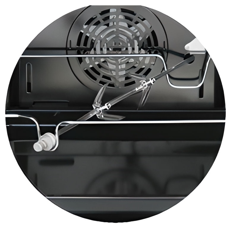 Aragaz Hyundai HCVC23-7260V/XP, electric, Plita vitroceramica, 60 cm, 69L, Airfry, Rotisor, Butoane push-hide, Inox/Negru