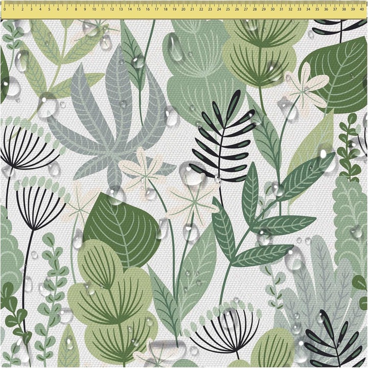 Panza impermeabila DreamRoots cu model de frunze, 160 x 100 cm