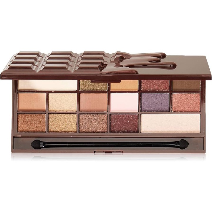 Палитра сенки за очи I Heart Makeup I Heart Chocolate, бежово, какао, кафяво, пясък, слива, светло розово, 22g