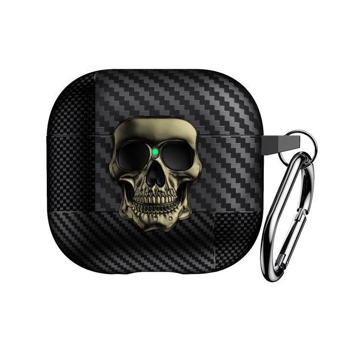 Husa protectie casti, TPU, Pentru Apple AirPods 3 Negru/Auriu