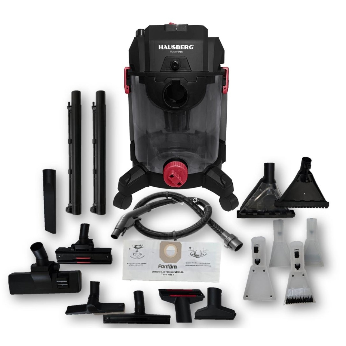 Aspirator cu spalare HAUSBERG HB-2890NG, 2200 W, Multifunctional, Multisuprafete, capacitate 20l, rezervor de detergent 5l, Utilizare umeda si uscata, Negru