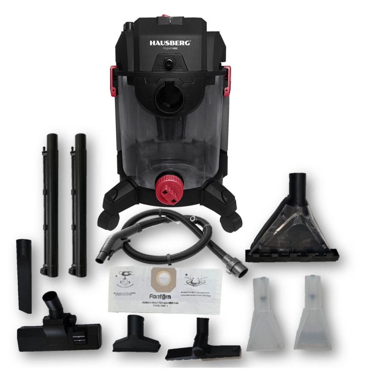 Aspirator cu spalare HAUSBERG HB-2890NG, 2200 W, Multifunctional, Multisuprafete, capacitate 20l, rezervor de detergent 5l, Utilizare umeda si uscata, Negru