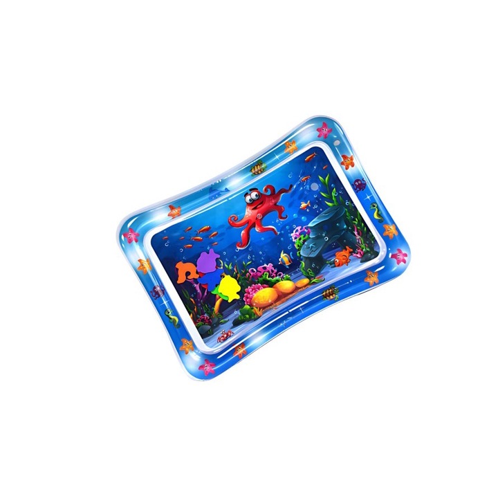 Saltea cu apa pentru bebelusi, pentru distractie, tematica oceanica, 69 cm x 50 cm, multicolor, HAPPY JOKER®